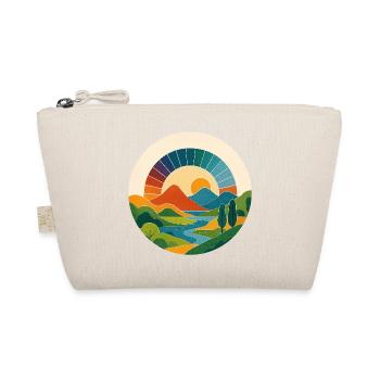 Retro Landscape – Colorful Sun Arch in a Circle - Organic Pouch - nature - Front