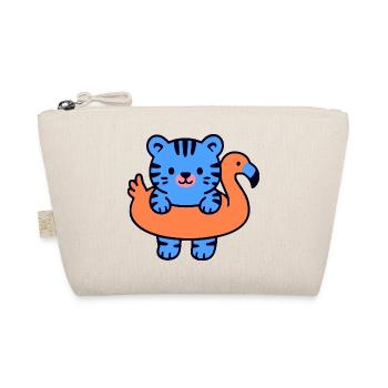Kleiner schwebender blauer Tiger - Bio-Täschchen - Natur - Vorne