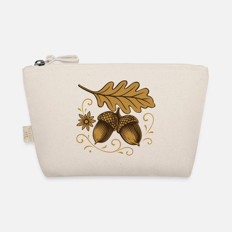 Acorns with leaves – autumn design Organic Pouch