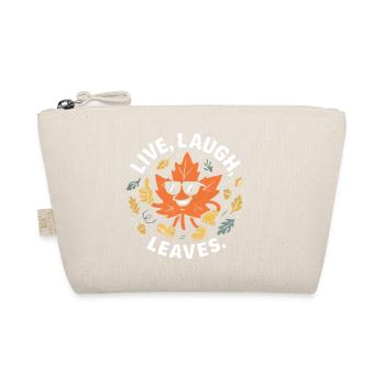 Life Laughter Leaves Happy Autumn Harvest Fall - Organic Pouch - nature - Front