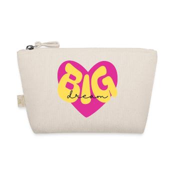 Farbenfrohes Herzdesign "Dream Big" - Bio-Täschchen - Natur - Vorne