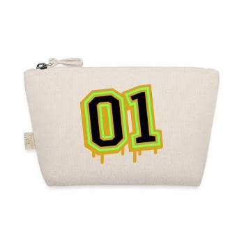 Glowing Neon Number 01 Design - Organic Pouch - nature - Front