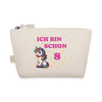 Children's Birthday 8, Dancing Funny Unicorn - Organic Pouch - nature - Front
