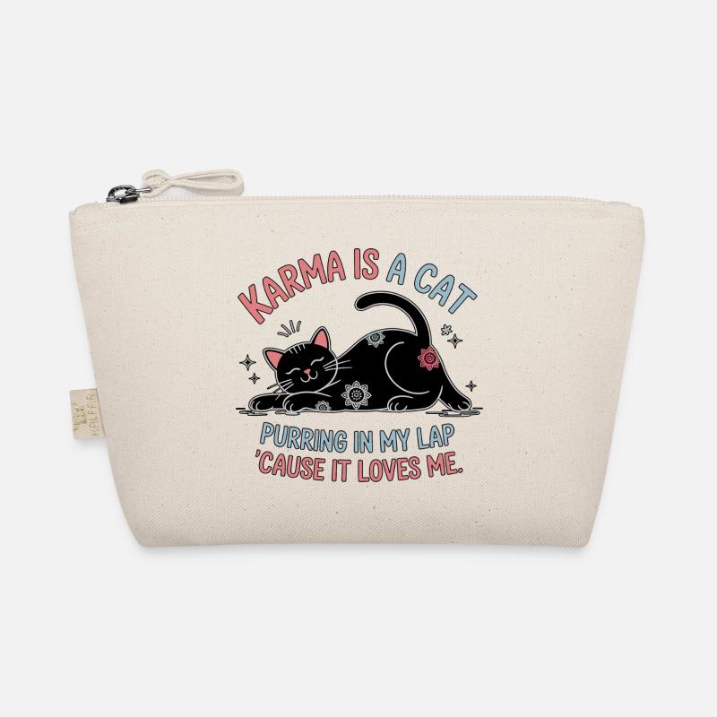 Karma is a Cat – Peaceful Cat Design Organic Pouch