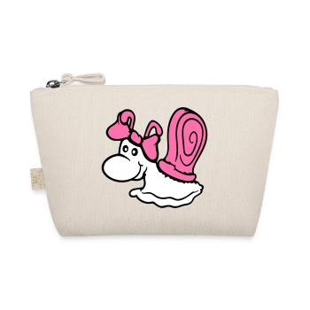 Snail Girl Female Cute Pretty Bow Woman - Organic Pouch - nature - Front
