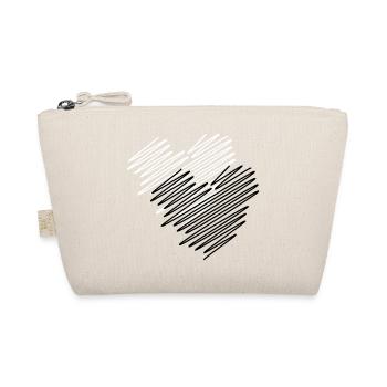 Two Hearts Scribble - Organic Pouch - nature - Front