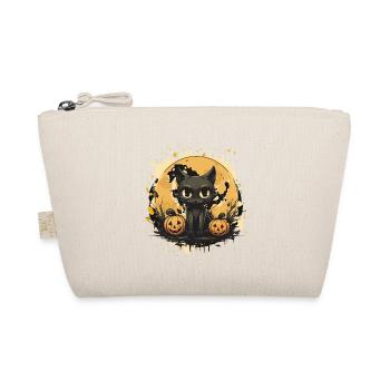 Chat noir Halloween Scène de citrouille - Trousse biologique - nature - Devant