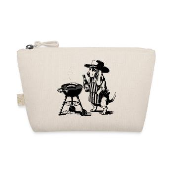 Funny Grill - Retro Design Dog with Beer Shirt - Organic Pouch - nature - Front