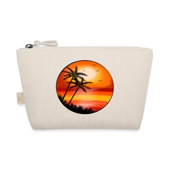 Sunset palm trees on the beach - Organic Pouch - nature - Front