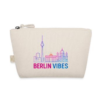 Berlin Vibes Neon Skyline Silhouette Stadt  - Bio-Täschchen - Natur - Vorne