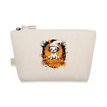 Little Halloween Puppy with Pumpkins - Organic Pouch - nature - Front