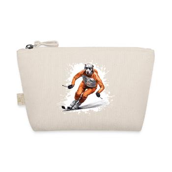 Greyhound Dog Ski Skiing - Organic Pouch - nature - Front