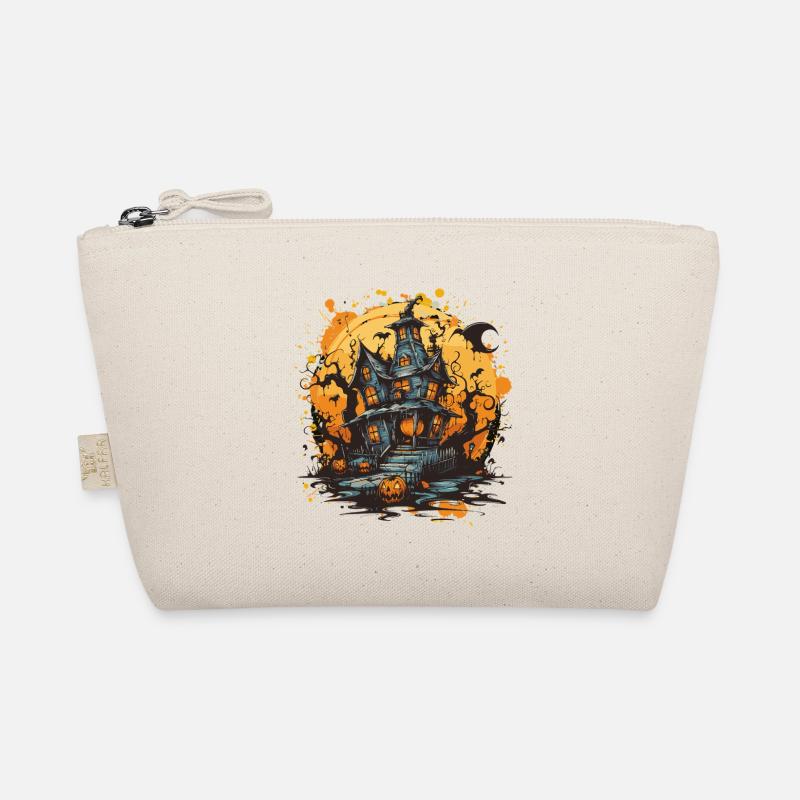 Maison hantée dans la lune d’Halloween Trousse biologique