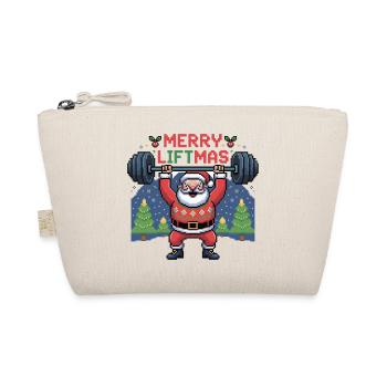 Le Père Noël Pixel soulève des poids - Trousse biologique - nature - Devant