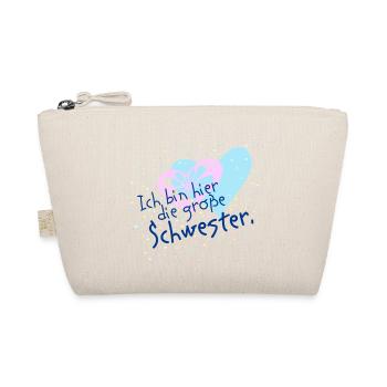 Große Schwester, Herz Confetti Motiv - Bio-Täschchen - Natur - Vorne