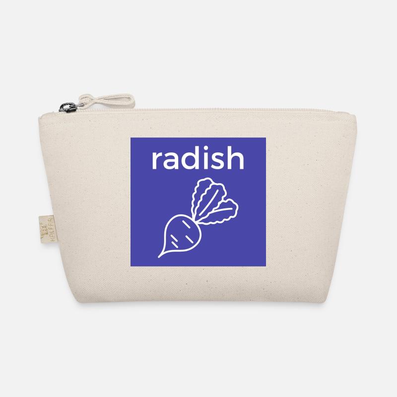 Radieschen Linienstil auf Blau Bio-Täschchen