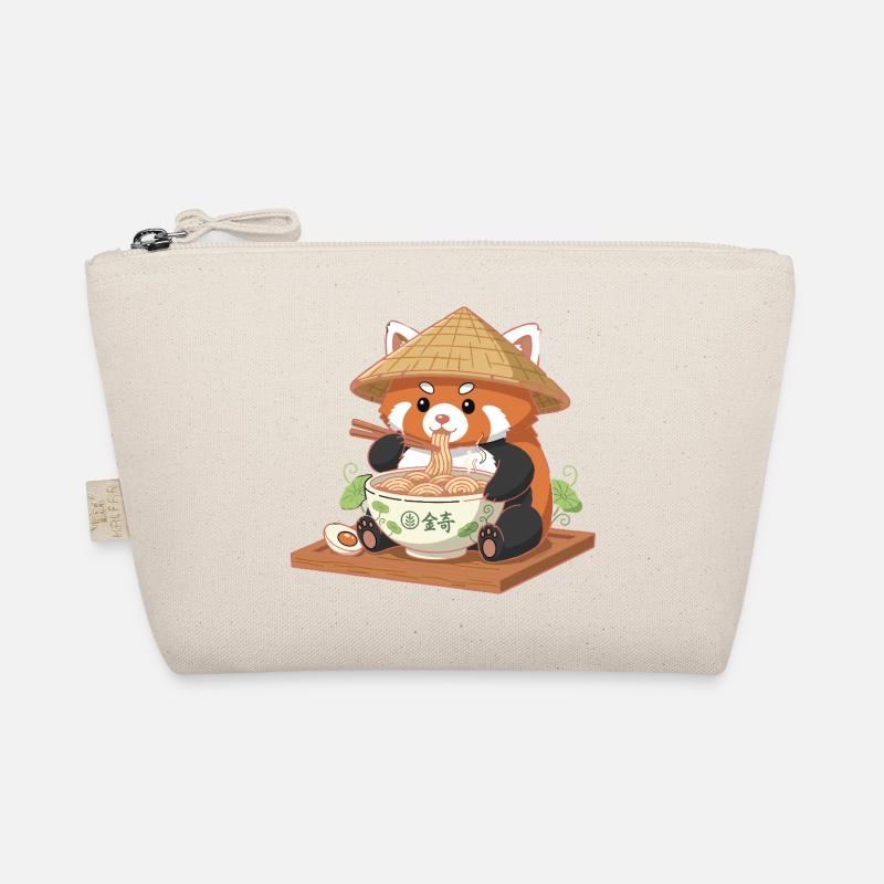 Panda Ramen mit Strohhut Bio-Täschchen