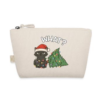 Funny Cute Cat Christmas Sass - Organic Pouch - nature - Front