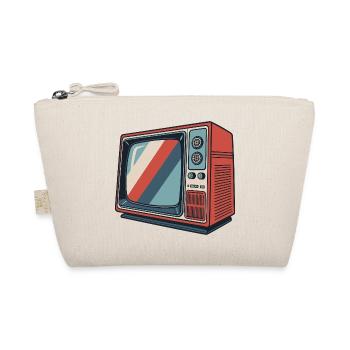 Retro TV Streifen Vintage Muster - Bio-Täschchen - Natur - Vorne