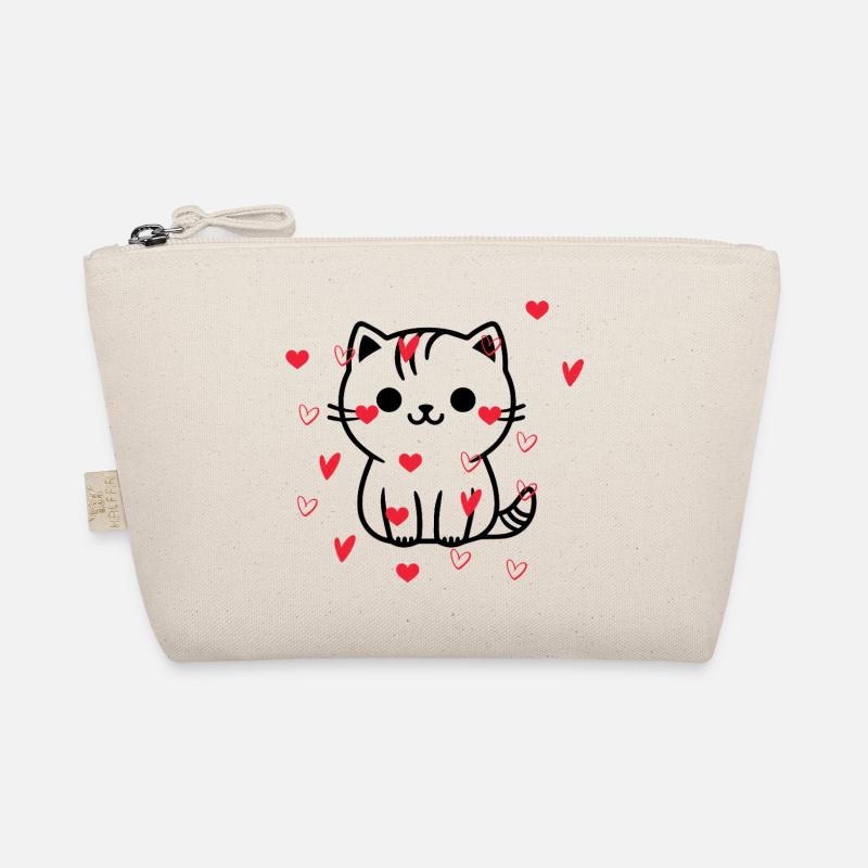 Herz Herz Katze Bio-Täschchen