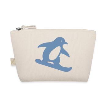 Minimalistischer Pinguin Snowboard Winterurlaub - Bio-Täschchen - Natur - Vorne