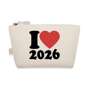 Happy New Year | I Love 2026 - Organic Pouch - nature - Front