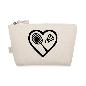 Herz + Badminton – Badminton Leidenschaft - Bio-Täschchen - Natur - Vorne