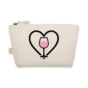 Heart + Rosé Wine – Rosé Lover - Organic Pouch - nature - Front