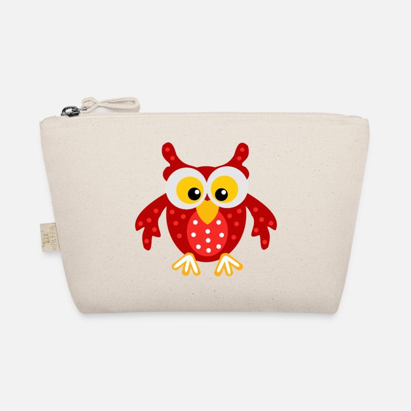 Rote Eule mit Punkten Bio-Täschchen