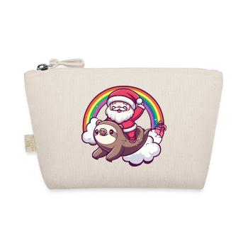 Faultier Weihnachtsmann Weihnachten - Bio-Täschchen - Natur - Vorne