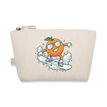 Cool Snowboard Orange with Sunglasses - Organic Pouch - nature - Front