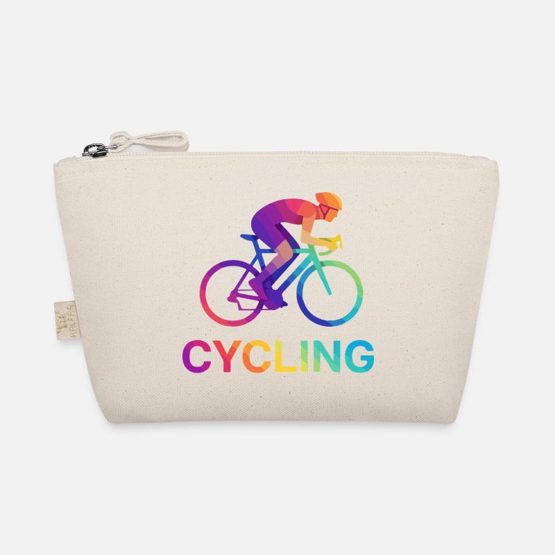 Vibrant Rainbow Cyclist Design Organic Pouch
