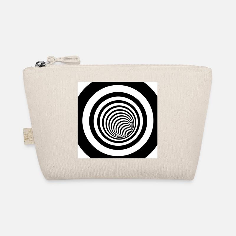 Hypnotic black and white spiral Organic Pouch