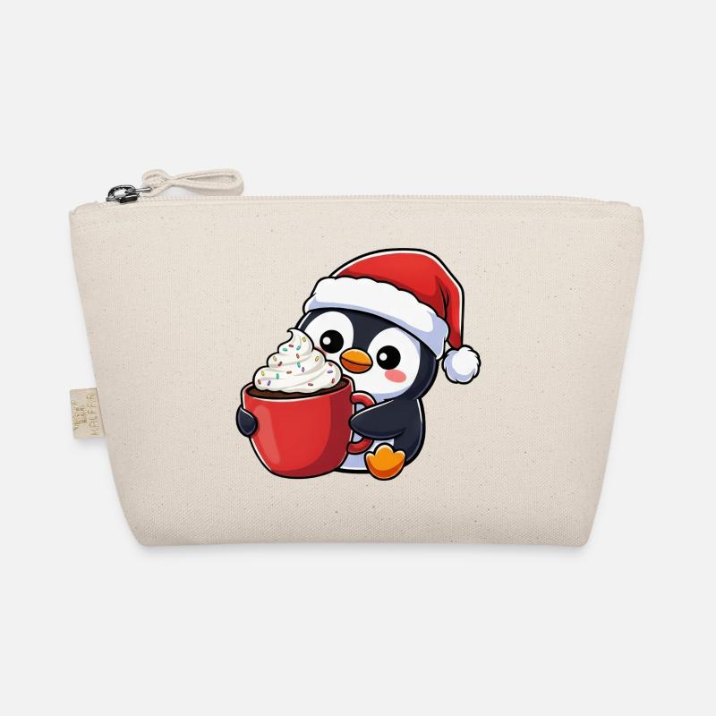 Süßer Pinguin Weihnachten Cartoon Kawaii Chibi - Bio-Täschchen - Natur