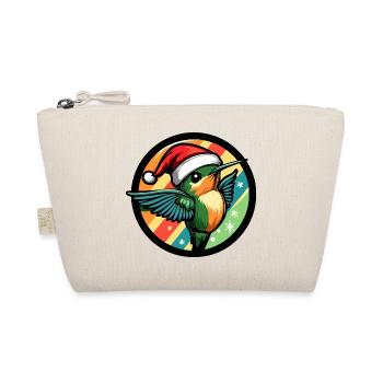 Kolibri im Regenbogen Weihnachtslook - Bio-Täschchen - Natur - Vorne