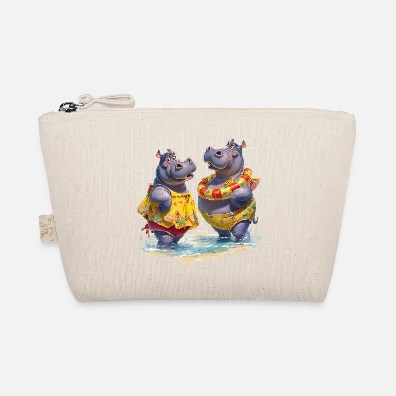 Deux hippopotames en maillot de bain Trousse biologique