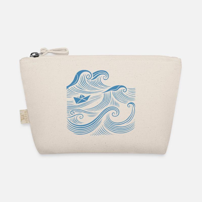 Ship Waves Sea Sailing Organic Pouch