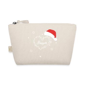 Christmas Music from Musical Notes Singing - Organic Pouch - nature - Front