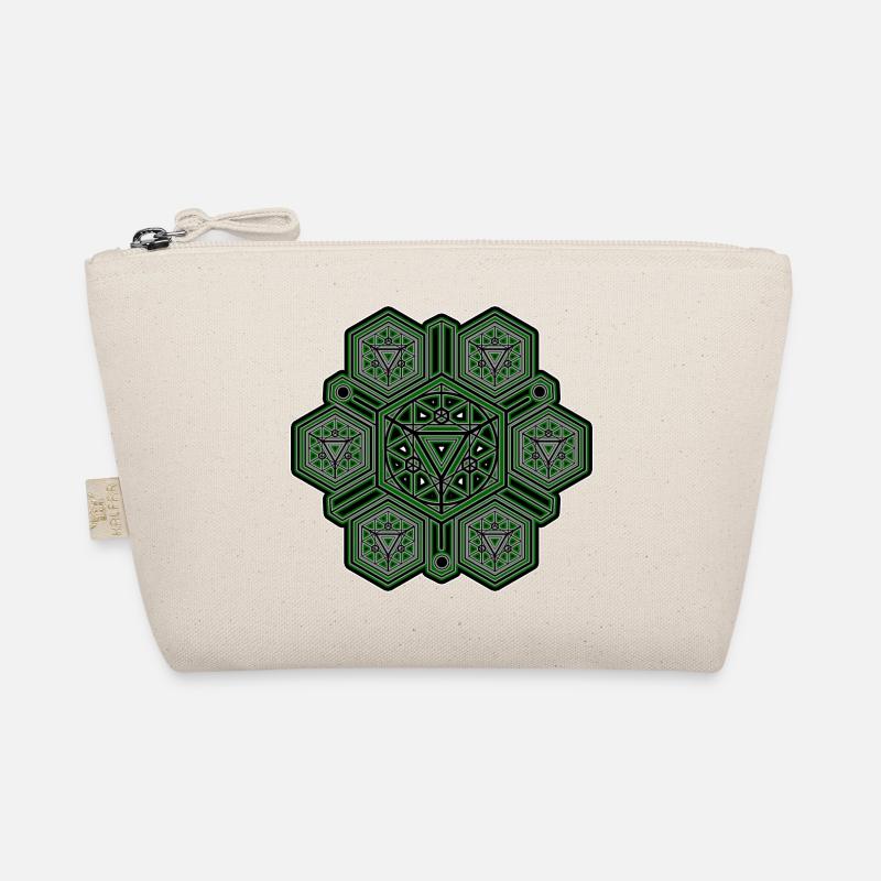 Green Mandala Sacred Geometry Pattern Yoga Goa Organic Pouch