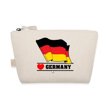 Germany Flag with Heart - Organic Pouch - nature - Front