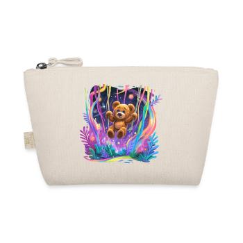 Ours en peluche de forêt néon en balançoire - Trousse biologique - nature - Devant