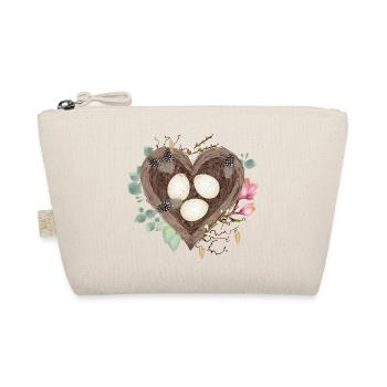 Nid d’oiseau en forme de cœur avec œufs et fleurs d’oiseau - Trousse biologique - nature - Devant
