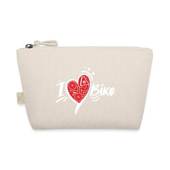 Red Bike Heart Metallteile - Bio-Täschchen - Natur - Vorne