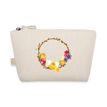 Spring wreath with chick Easter and spring motif - Organic Pouch - nature - Front