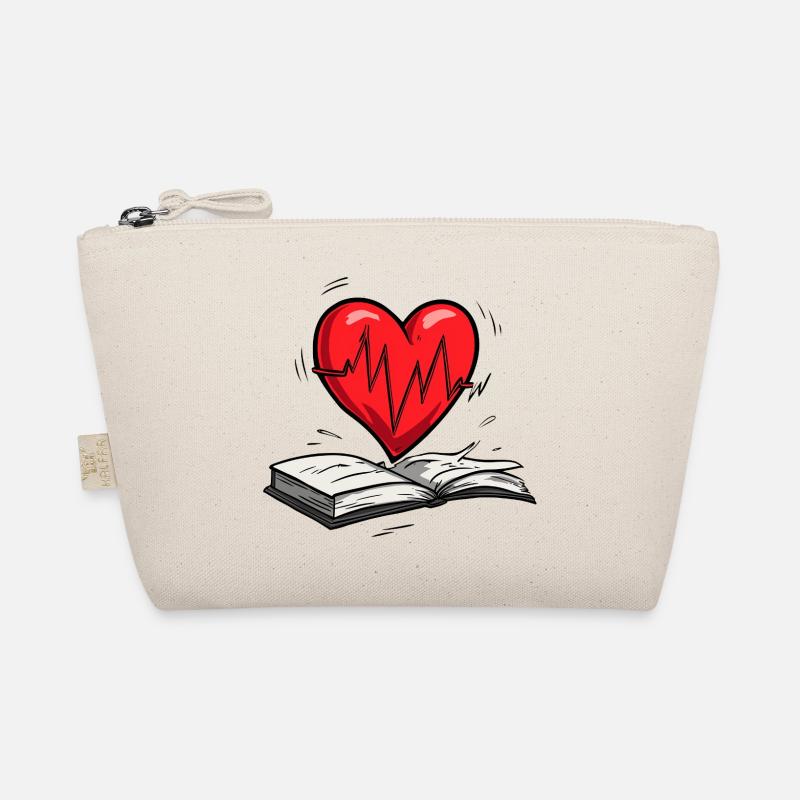 Beating Heart Shaped Book Pulse Design Organic Pouch