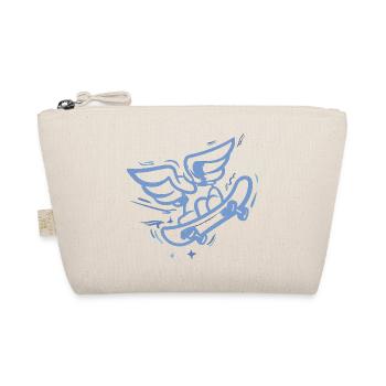 Wing Skateboard Heart Blue - Organic Pouch - nature - Front