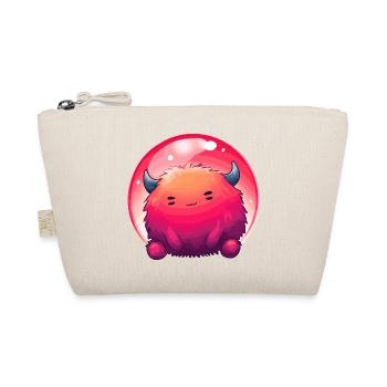 Fluffy Monster Face Gradient - Organic Pouch - nature - Front