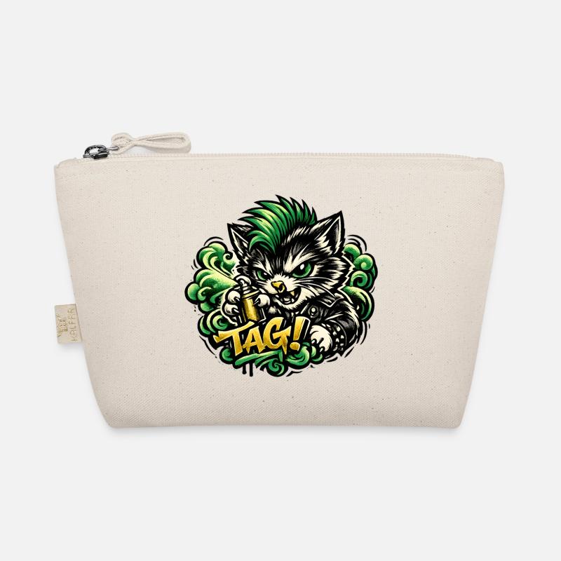 Aggressive Cat Graffiti - Organic Pouch - nature