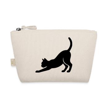Cat Silhouette Stretch Playful Vector - Organic Pouch - nature - Front
