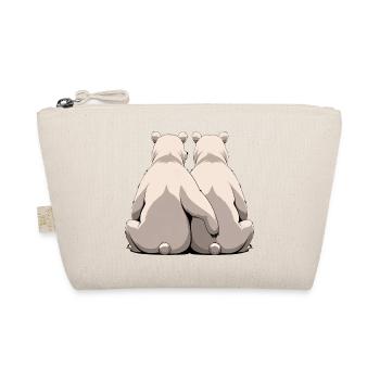 Two white bears back to back - Organic Pouch - nature - Front